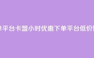卡盟24小时低价下单平台 - 卡盟：24小时优惠下单平台，低价购买最实惠~
