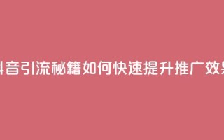 抖音引流秘籍：如何快速提升推广效果