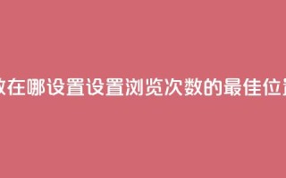 qq浏览次数在哪设置(设置QQ浏览次数的最佳位置)