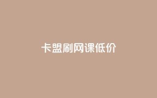 卡盟刷网课低价,24小时网课在线下单平台 - 彩虹货源站 - 30级抖音号值多少钱