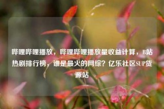 哔哩哔哩播放，哔哩哔哩播放量收益计算，B站热剧排行榜，谁是最火的网综？亿乐社区SUP货源站