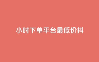24小时下单平台最低价抖,dy低价业务平台 - ks双击服务 - ks自助下单服务平台秒到帐