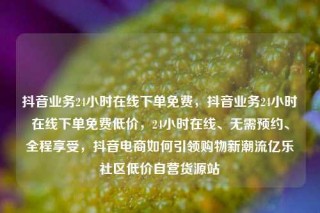 抖音业务24小时在线下单免费，抖音业务24小时在线下单免费低价，24小时在线、无需预约、全程享受，抖音电商如何引领购物新潮流亿乐社区低价自营货源站