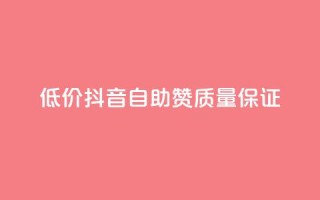 低价抖音自助赞，质量保证