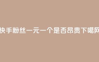 快手粉丝一元一个是否昂贵？