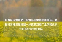 抖音涨流量网站，抖音涨流量网站有哪些，揭秘抖音涨流量秘籍—从选题到推广全攻略亿乐社区低价自营货源站