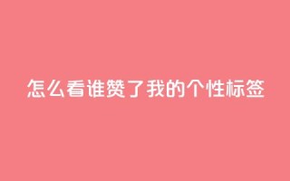 qq怎么看谁赞了我的个性标签,ks双击业务24小时直播 - 点赞评论任务接单大厅 - 抖音点赞自助平台24小时全网最低