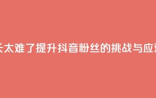 抖音粉丝增长太难了 - 提升抖音粉丝的挑战与应对策略!