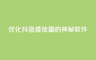 优化抖音播放量的神秘软件