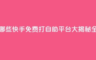快手免费打call自助平台有哪些 - 快手免费打call自助平台大揭秘：全面盘点最佳选择！!