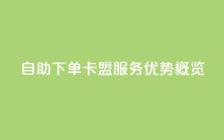 自助下单卡盟服务优势概览
