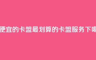 最便宜的卡盟(最划算的卡盟服务)