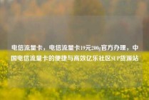 电信流量卡，电信流量卡19元200g官方办理，中国电信流量卡的便捷与高效亿乐社区SUP货源站
