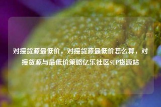 对接货源最低价，对接货源最低价怎么算，对接货源与最低价策略亿乐社区SUP货源站
