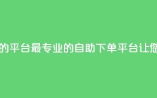 自助下单 - 最专业的平台 - 最专业的自助下单平台，让您轻松操作~
