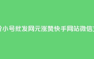 小红书低价小号批发网 - 1元涨100赞快手网站微信支付