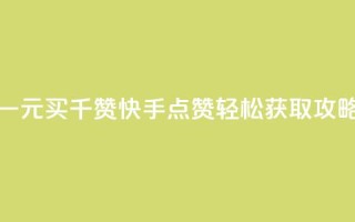 一元买千赞 快手点赞轻松获取攻略