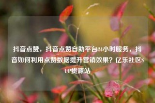 抖音点赞，抖音点赞自助平台24小时服务，抖音如何利用点赞数据提升营销效果？亿乐社区SUP货源站