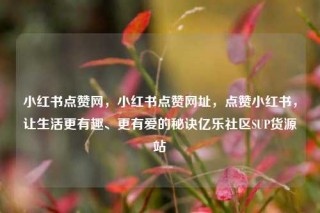 小红书点赞网，小红书点赞网址，点赞小红书，让生活更有趣、更有爱的秘诀亿乐社区SUP货源站