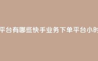 快手业务24小时下单平台有哪些(快手业务下单平台24小时内订单平台)