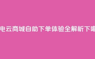 闪电云商城自助下单体验全解析