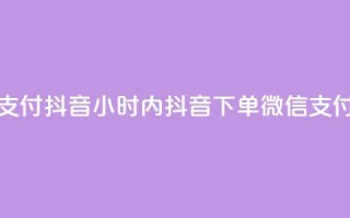 点赞24小时下单微信支付抖音(24小时内抖音下单微信支付，秒赞新标题！)