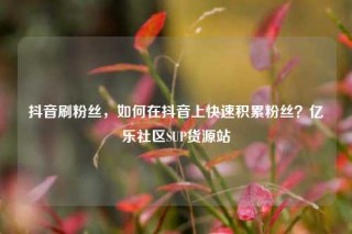 抖音刷粉丝，如何在抖音上快速积累粉丝？亿乐社区SUP货源站