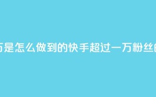 快手粉丝过万是怎么做到的(快手超过一万粉丝的方法)