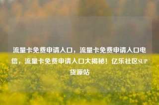 流量卡免费申请入口，流量卡免费申请入口电信，流量卡免费申请入口大揭秘！亿乐社区SUP货源站