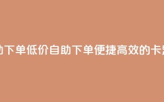 卡盟低价自助下单 - 低价自助下单，便捷高效的卡盟服务!