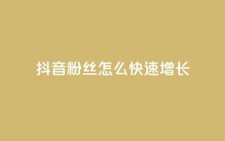 抖音粉丝怎么快速增长 - 如何快速增加抖音粉丝数量!