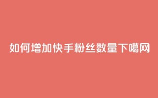 如何增加快手粉丝数量