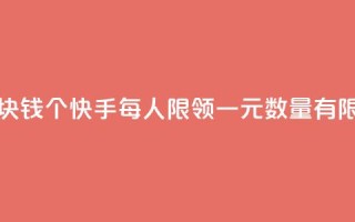 快手一块钱100个 - 快手每人限领一元，数量有限~