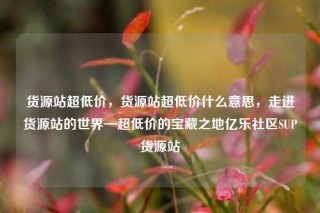 货源站超低价，货源站超低价什么意思，走进货源站的世界—超低价的宝藏之地亿乐社区SUP货源站