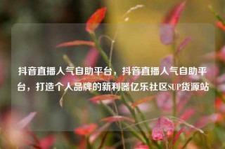抖音直播人气自助平台，抖音直播人气自助平台，打造个人品牌的新利器亿乐社区SUP货源站