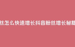 抖音粉丝怎么快速增长(抖音粉丝增长秘籍)