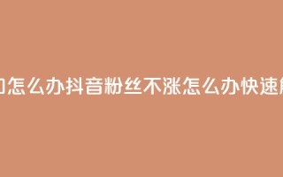 抖音粉丝不增加怎么办 - 抖音粉丝不涨，怎么办？快速解决方案！~