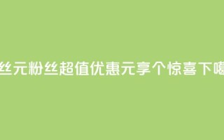 ks粉丝1元100 - KS粉丝超值优惠1元享100个惊喜!