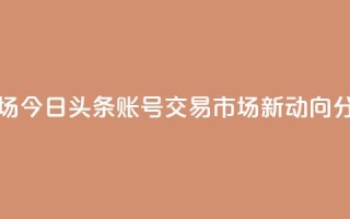 今日头条账号交易市场 - 今日头条账号交易市场新动向分析与潜在机会!