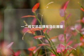 一二线女装品牌尾货在哪里