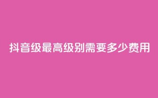 抖音30级最高级别需要多少费用