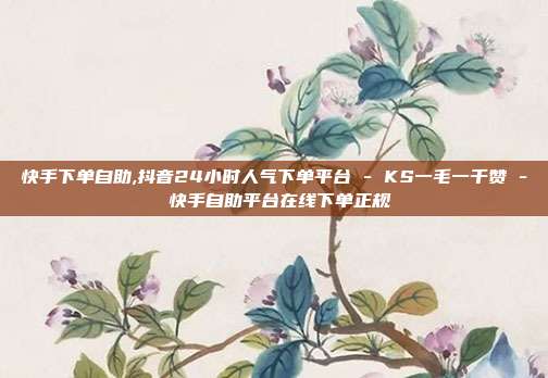 快手下单自助,抖音24小时人气下单平台 - KS一毛一千赞 快手自助平台在线下单正规  第1张