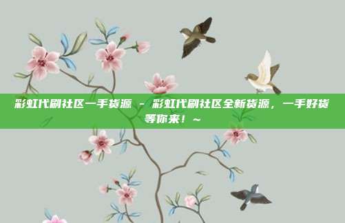 彩虹代刷社区一手货源 - 彩虹代刷社区全新货源，一手好货等你来！~  第1张
