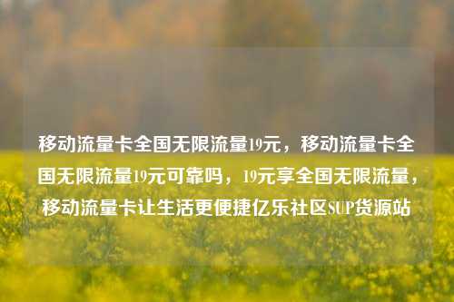 移动流量卡全国无限流量19元	，移动流量卡全国无限流量19元可靠吗，19元享全国无限流量，移动流量卡让生活更便捷亿乐社区SUP货源站  第1张