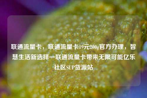 联通流量卡	，联通流量卡19元200g官方办理，智慧生活新选择—联通流量卡带来无限可能亿乐社区SUP货源站  第1张