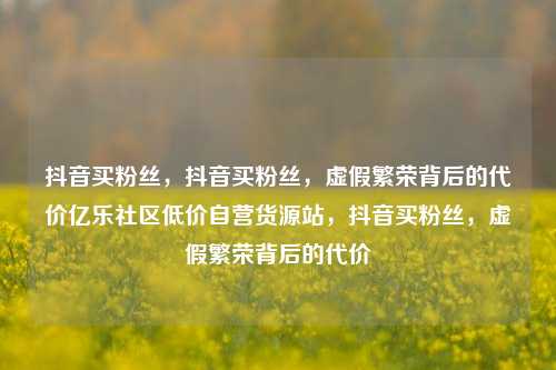 抖音买粉丝	，抖音买粉丝，虚假繁荣背后的代价亿乐社区低价自营货源站，抖音买粉丝	，虚假繁荣背后的代价  第1张