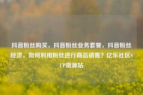 抖音粉丝购买，抖音粉丝业务套餐，抖音粉丝经济，如何利用粉丝进行商品销售？亿乐社区SUP货源站  第1张