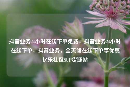 抖音业务24小时在线下单免费，抖音业务24小时在线下单，抖音业务，全天候在线下单享优惠亿乐社区SUP货源站  第1张