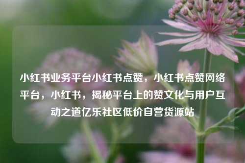小红书业务平台小红书点赞，小红书点赞网络平台，小红书	，揭秘平台上的赞文化与用户互动之道亿乐社区低价自营货源站  第1张