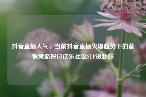 抖音直播人气，当前抖音直播火爆趋势下的营销策略探讨亿乐社区SUP货源站  第1张